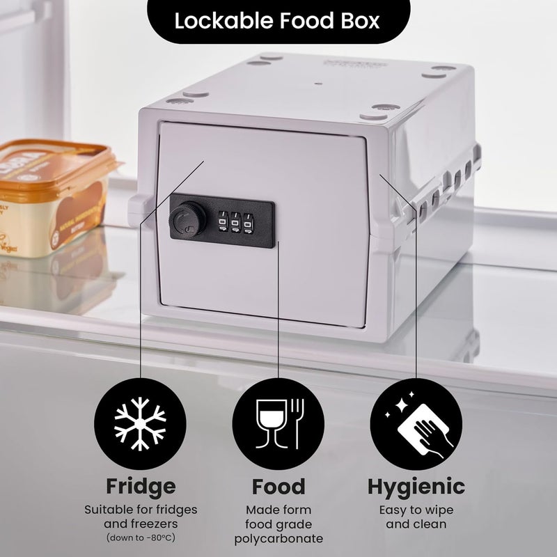 Lockabox Mini™ | Small Lock Box with Combination Lock (Half Letter Sized) | Mini Lockable Box for Small Medicines, Snacks & Mobile Phones | External Size 8.8 x 6.1 x 4.7 Inches (Opal White) - Image 5